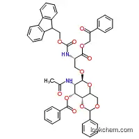 Molecular Structure of 171973-67-4 ((S)-O-[2-(Acetylamino)-3-O-benzoyl-2-deoxy-4,6-O-benzylidene-α-D-galactopyranosyl]-N-9-Fmoc-L-serine Phenacyl Ester)